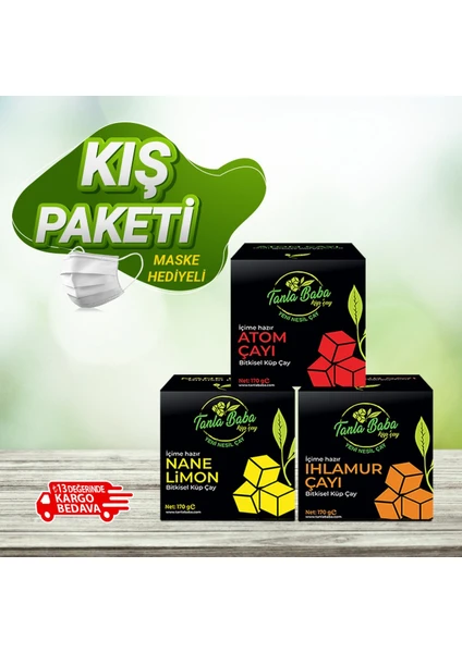 Tanla Baba kış Paketi Bitki Çayı (Atom, Nane Limon, Ihlamur) 3X170 gr