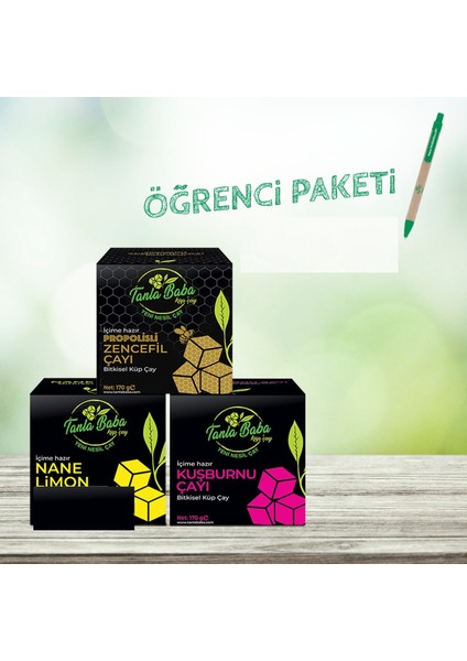 Tanla Baba Öğrenci Paketi Bitki Çayı (Nane Limon, Kuşburnu, Propolisli Zencefil) 3X170 gr