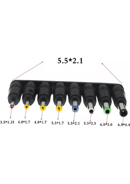 5244 6in1 5.5*2.1-2.5mm Adaptör Dc Uç Çevirici Set Konnektör Başlık