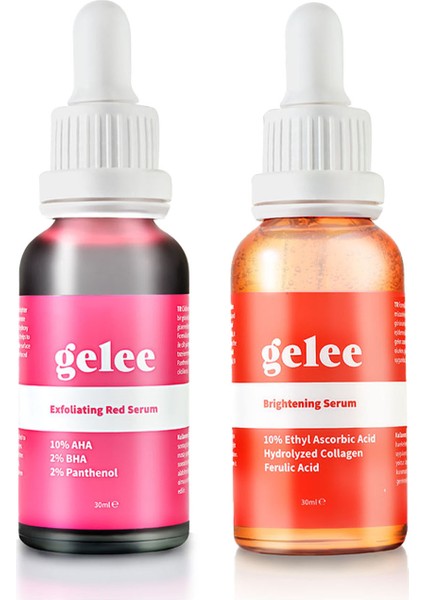 Canlandırıcı Bakım Seti Exfoliating Red Serum + Brightening Serum Set