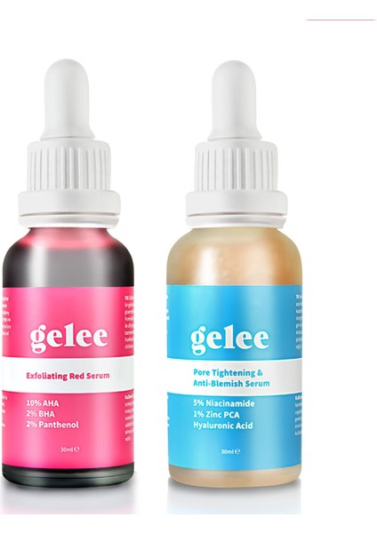 ve Siyah Nokta Bakım Seti Exfoliating Red Serum+ Pore Tightening& Anti Blemish Serum