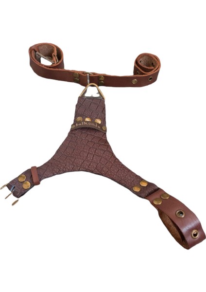Köpek göğüs tasması hakiki deri küçük ırk kahverengi göğüs ölçüsü.:40-70 cm ayarlamalı boyun ölçüs:22-40cm dog harness GT1-10