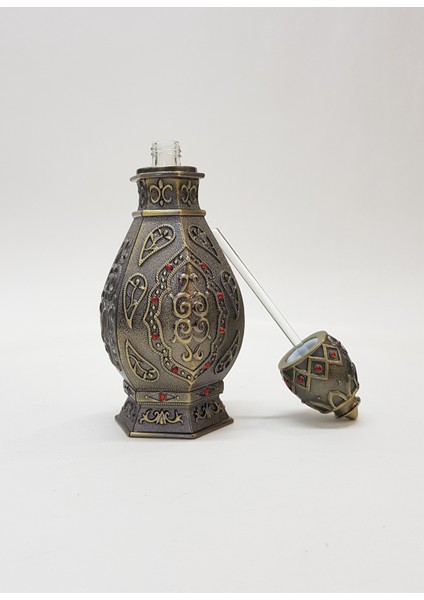 Parfüm&Esans Şişesi/12 Ml Iç Hacim/Döküm Dekorlu Kaplama/Cam Çubuklu