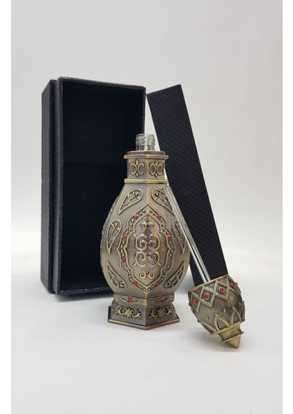 Parfüm&Esans Şişesi/12 Ml Iç Hacim/Döküm Dekorlu Kaplama/Cam Çubuklu