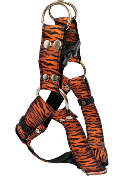 Köpek göğüs tasması orta ırk kaplan desenli kolon göğüs ölçüsü:50-85cm ayarlamalı dog harness GT4-2