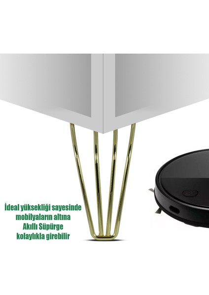 Mobilya Koltuk Kanepe Ünite Ayağı 18 cm Altın Metal Baza Ayak
