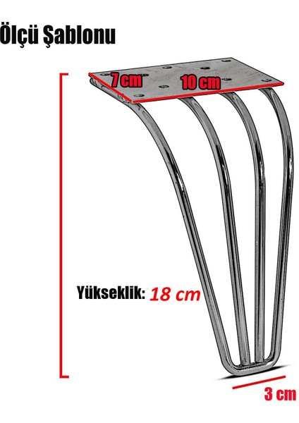 Mobilya Koltuk Kanepe Ünite Ayağı 18 cm Altın Metal Baza Ayak