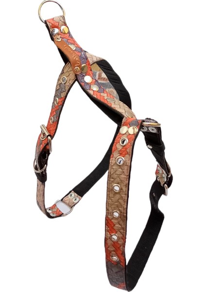 Köpek göğüs tasması orta ırk suni deri renkli H tipi genişlik:2,5cm göğüs ölçüsü:55-70cm boyun ölçüsü:45-60cm ayarlamalı dog harness GT1-11