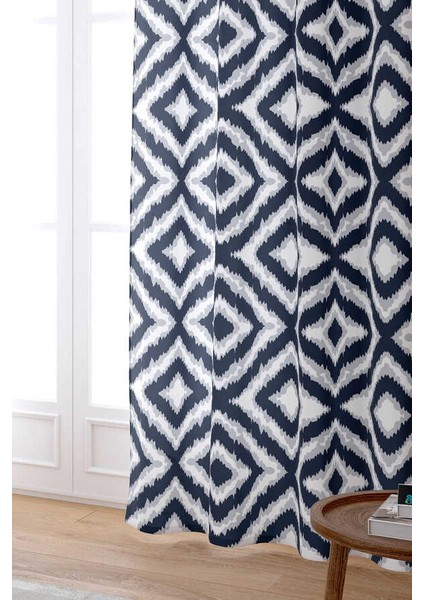 Lacivert Geometrik Dijital Baskılı Perde Cgh095-Pr fiyatları