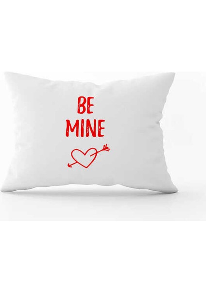 Beyaz Kırmızı Modern Sevgililer Günü Temalı Dijital Baskılı Kırlent Kılıfı Cgh983-3550 Çift Tarafı Baskılı
