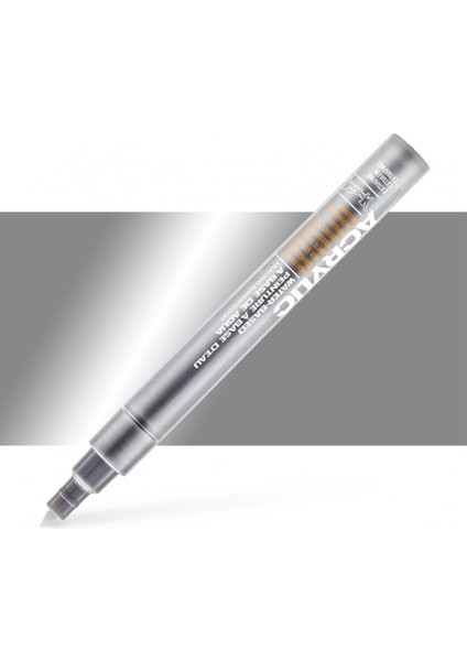 Montana Akrilik Markör Extra Ince Uç 0,7 mm Silver Matt M1100
