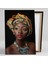 Renkli Eşarplı Gerdanlıklı Siyahi Afrikalı Kadın African Woman Kanvas Tablo 2