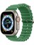 Apple Watch 3 Ile Uyumlu Okyanus Quintessential 42-44MM Kabartmalı Metal Tokalı Kordon Yeşil 1