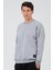 The Rule Erkek Gri Oversize Fit Bisiklet Yaka Basic Içi Yumuşak Tüylü Sweatshirt RF0201 4