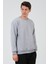Erkek Gri Oversize Fit Bisiklet Yaka Basic Içi Yumuşak Tüylü Sweatshirt RF0201 3