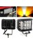 Beyaz LED Sarı Çakarlı Kare Off Road Sis Farı Çalışma Lambası 12 LED 10-30V 36W 2