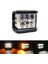 Beyaz LED Sarı Çakarlı Kare Off Road Sis Farı Çalışma Lambası 12 LED 10-30V 36W 4