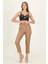 Kadın Camel Cepli Kemer Detaylı Kumaş Pantolon QNS026 1