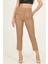 Kadın Camel Cepli Kemer Detaylı Kumaş Pantolon QNS026 5