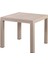 Rattan Masa 90X90 Camsız Bahçe Balkon Teras Masası Krem 1
