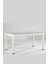 Rattan Masa 80X140 Beyaz Camlı Bahçe Balkon Teras Masası 1