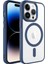 Apple iPhone 14 Pro Kılıf Renkli Kenar Şeffaf Kamera Çevresi Metal Magsafe Tpu Silikon 1