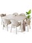 Rattan Masa Takımı 90X150 Camsız Masa Bambu 6 Kişilik Sandalye Seti Bahçe Balkon Masa Takımı Cappuccino 1