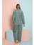 Kadın Kışlık Welsoft Peluş Polar Düğmeli Pijama Takımı 3