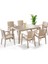 Rattan Masa Takımı 80x140 Camsız Masa 6 Kişilik Rattan Sandalye Seti Bahçe Balkon Teras Takımı 1
