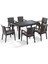 Rattan Masa Takımı 90X150 Camsız Masa 6 Kişilik Sandalye Seti Bahçe Balkon Teras Takımı 1