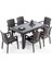 Rattan Masa Takımı 90X150 Camsız Masa 6 Kişilik Sandalye Seti Bahçe Balkon Teras Takımı 1