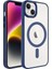 Apple iPhone 14 Kılıf Renkli Kenar Şeffaf Kamera Çevresi Metal Magsafe Tpu Silikon 1