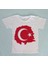 Türk Bayrağı Baskılı Kısa Kollu Çocuk T-Shirt 5-12 Yaş Beyaz 1