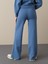 Kadın Mavi Regular Fit Triko Pantolon 3