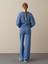 Kadın Mavi Regular Fit Triko Pantolon 4