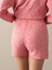 Kadın Pembe Regular Fit Triko Şort 4