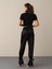 Kadın Siyah Regular Fit Saten Pantolon 4