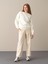 Kadın Ekru Pamuklu Oversize Sweatshirt 1