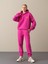 Kadın Fuşya Oversize Basic Sweatshirt 1