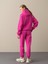 Kadın Fuşya Oversize Basic Sweatshirt 2