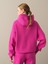 Kadın Fuşya Oversize Basic Sweatshirt 4