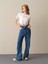 Kadın Beyaz Regular Fit Modal Basic Crop 2