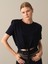 Xint Bisiklet Yaka Pamuk Belden Bağlamalı Oversize Vatkalı Basic T-Shirt 2