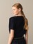 Xint Bisiklet Yaka Pamuk Belden Bağlamalı Oversize Vatkalı Basic T-Shirt 4