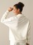 Kadın Ekru Pamuklu Oversize Sweatshirt 3