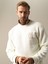 Erkek Ekru Oversize Baskılı Sweatshirt 2