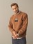 Erkek Camel Oversize Baskılı Sweatshirt 2
