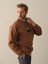 Erkek Camel Oversize Baskılı Sweatshirt 4