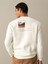 Erkek Ekru Oversize Baskılı Sweatshirt 4