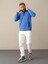 Erkek Mavi Regular Fit Polar Sweatshirt 3